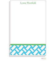 Personalized Basketweave Modern Notepad