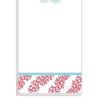 Personalized Coral Stripe Modern Notepad