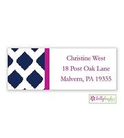 Navy Ikat Modern Address Labels