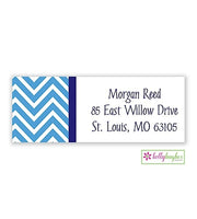 Blue Chevron Modern Address Labels