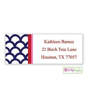 Navy Shells Modern Address Labels