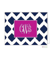 Navy Ikat Modern Folded Notes