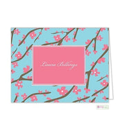 Pink Cherry Blossom Modern Folded Notes