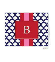 Navy Shells w/ Stripe Modern Folded Notes