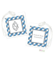 Personalized Gingham Modern Bag Tags