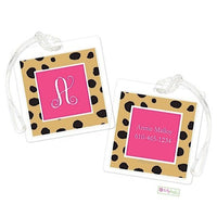 Personalized Cheetah Modern Bag Tags