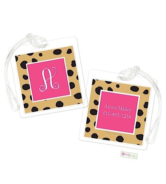 Personalized Cheetah Modern Bag Tags