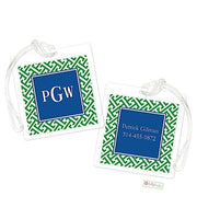 Personalized Greek Key Modern Bag Tags