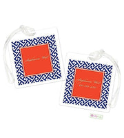 Personalized Greek Key Modern Bag Tags