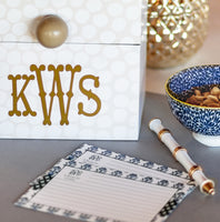 Monogrammed Wood Recipe Box