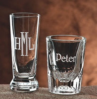 Monogrammed 2oz. Fluted Shot Glass