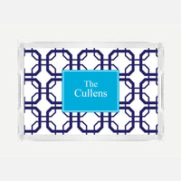 Monogrammed Navy Abbott Lucite Serving Tray