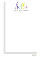 Personalized Rainbow Hello Classic Notepad