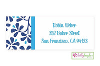 Blue China Modern Address Labels
