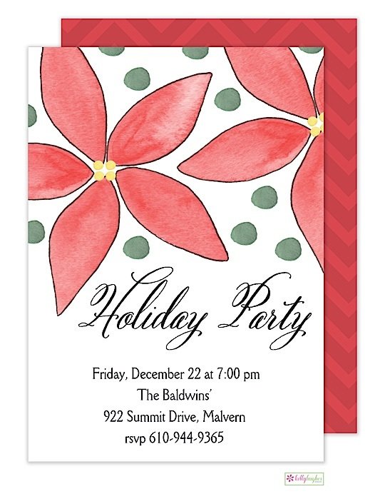Poinsettia - Holiday Party - Invitation