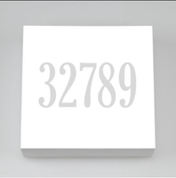 Zip Code Watercolor Desk Slab - White