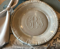 Monogrammed Clear Round Buffet Glass Plates (Set of 4)