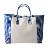Monogrammed Gingham Weekender Tote