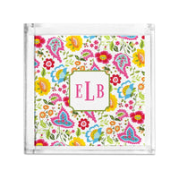 Boatman Geller Bright Floral Petite Lucite Tray