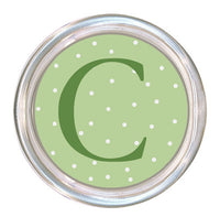 Monogrammed Celery Tiny Dot Coaster