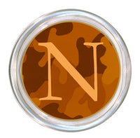 Monogrammed Burnt Orange Camouflage Coaster