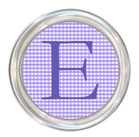 Monogrammed Lavender Gingham Coaster