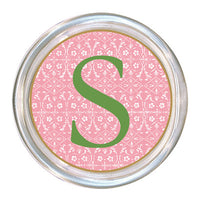 Monogrammed Spring Pink Coaster