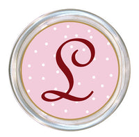 Monogrammed Pink Tiny Dot Coaster