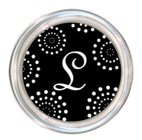 Monogrammed Black Fireworks Coaster