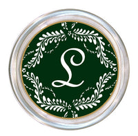 Monogrammed Hunter Green Provencial Coaster
