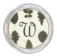 Monogrammed Sage Leaves Coaster