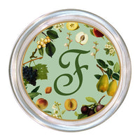 Monogrammed Fruit on Aqua Coaster