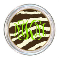 Monogrammed Brown Zebra Coaster