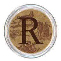 Monogrammed Brown Horse Toile Coaster