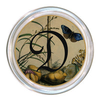 Monogrammed Brown Butterfly & Tree Coaster