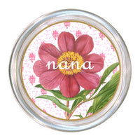 Monogrammed Pink Peony Coaster