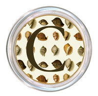 Monogrammed Pale Shells Coaster