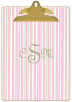 Personalized Pink & Green Striped Clipboard