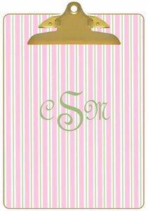 Personalized Pink & Green Striped Clipboard