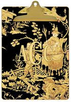 Black & Gold Asian Toile Clipboard