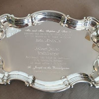 Engraved Pewter Wedding Invitation Tray