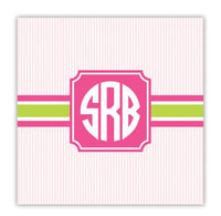 Seersucker Band Pink and Green Coaster