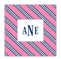 Repp Tie Pink and Navy Coaster