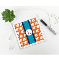 Boatman Geller Elephants Ribbon in Orange Petite Lucite Tray