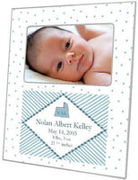 White & Blue Dots Picture Frame