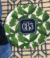 Palm Leaf Monogrammed Melamine Plate