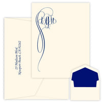 Fiona Monogram Raised Ink Flat Apex Card