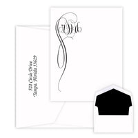 Fiona Monogram - Raised Ink Flat Correspondence Card