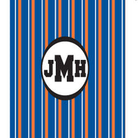 Monogrammed Orange & Royal Striped Laundry Bag