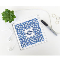 Boatman Geller Fret Navy Petite Lucite Tray